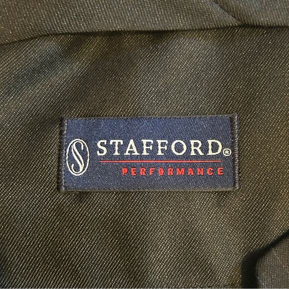 Stafford performance men’s 100% wool dress pants black blue pinstripe size 34x30 - Picture 7 of 8